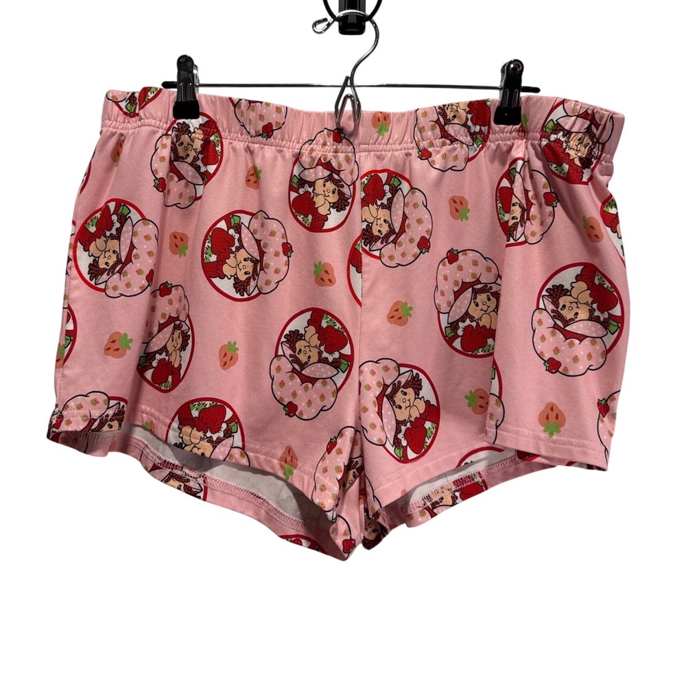 Strawberry Shortcake Pink Graphic Print Pajama Sleep Shorts XL